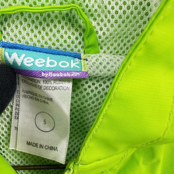 Vintage Weebok by Reebok Bug Frog Raincoat Jacket Green Kids Sz 5 - Picture 11 of 12